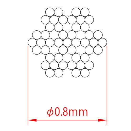 軽量専用ワイヤー(片ボール)φ0.8，L1000，58524-1*の補助画像