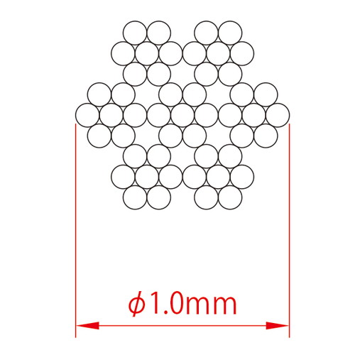軽量専用ワイヤー(片ボール)φ1.0，L1500，58525-2*の補助画像