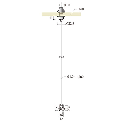 ワイヤーディスプレイEFタイプφ1.0×1500，55749-2*の補助画像