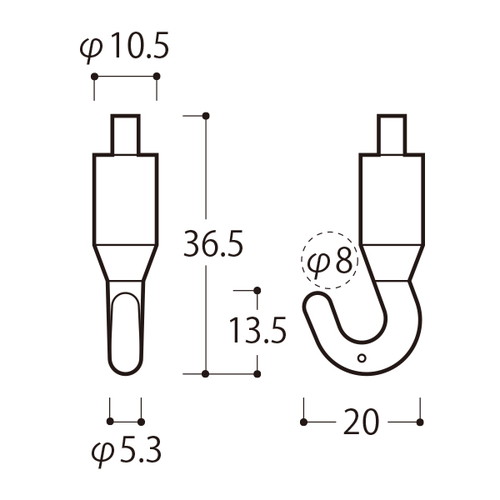 ロックフック，PR-24A，クローム，58754CRMの補助画像