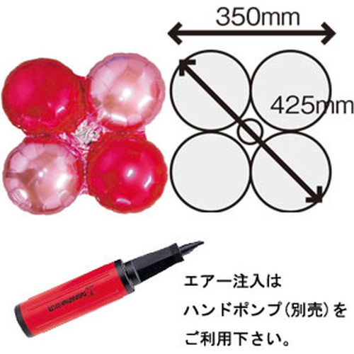 共通クラスターバルーン10枚，Mレッド×金，51078-8*の補助画像