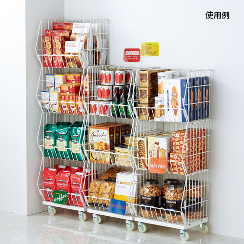 ジャンブルバスケット スリム3段 白 56479WHT | 激安特価販売 看板材料.COM