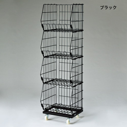 ジャンブルバスケット，スリム4段，黒，56480BLKの商品画像
