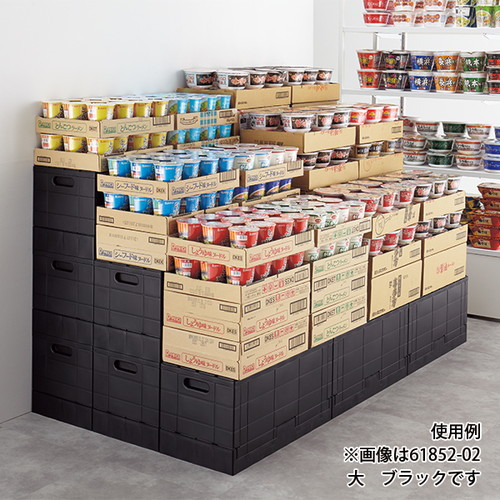 スタッキングコンテナボックス，小，ブラック，61851-02の補助画像