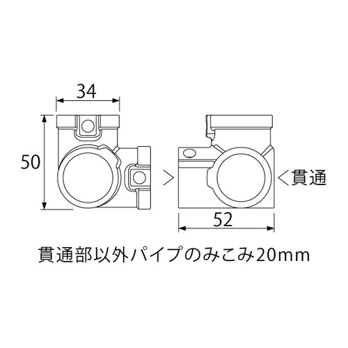 ID-612，クランパー3方面通し，黒亜鉛メッキ，61882-02の補助画像