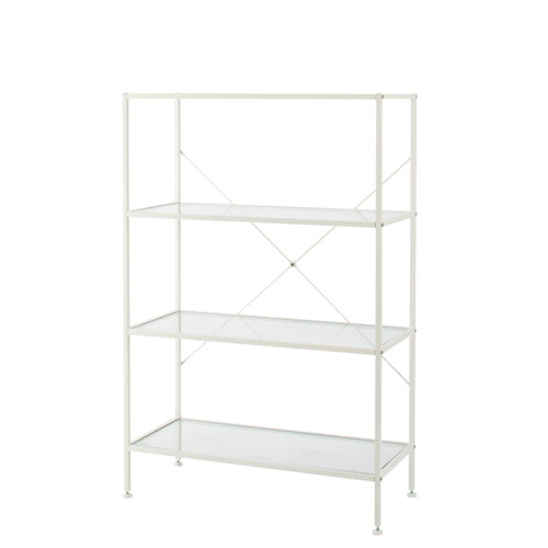 スリムガラスラック，4段ホワイト，60324-02の商品画像