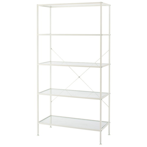 スリムガラスラック，5段ホワイト，60324-04の商品画像