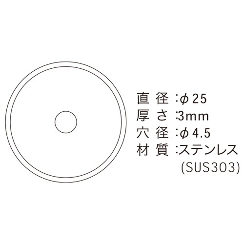 フック用パーツ，ベース金具，t3-φ25，SCPEA010の補助画像