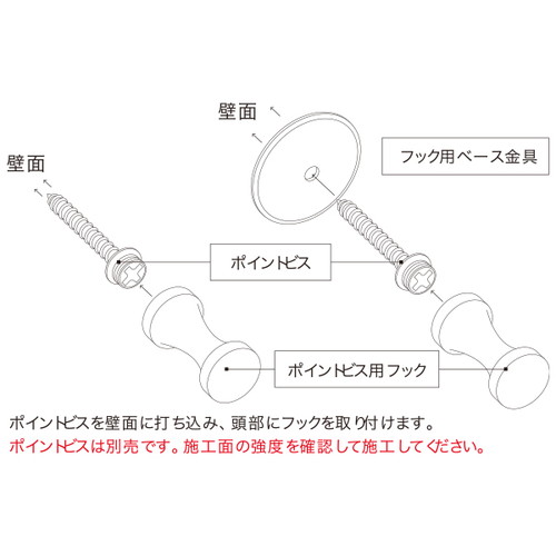 Pビス用フック，ステンレス，ライトアングル35，SCPEA005の補助画像