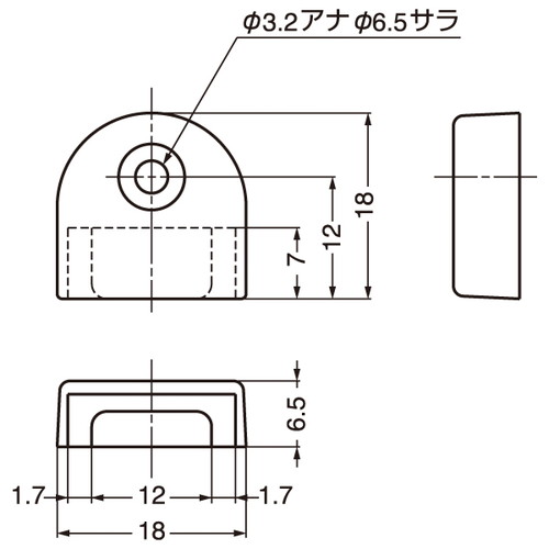 棚柱用エンドキャップ，白，SP-18E-WT，52148***の補助画像
