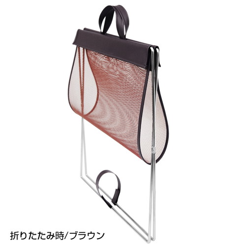 セルフワゴン持手付メッシュ×レザー調，白，60357-03の補助画像