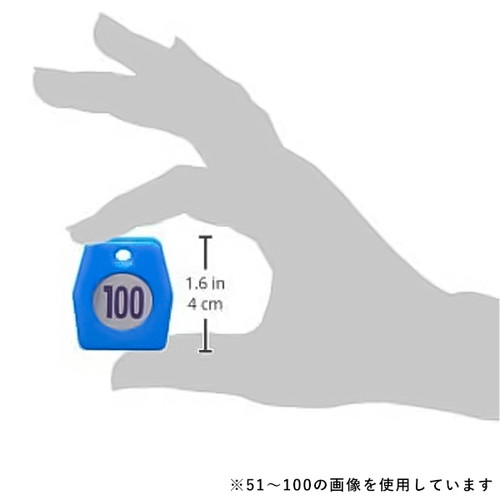 スチロールクロークチケットA型(1~50)，ブルー，11009BLUの補助画像
