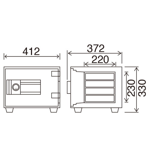 プッシュタイプ金庫，MEK30-4，60371-01の補助画像