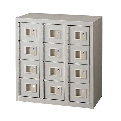 新貴重品ロッカー(シリンダー錠)3列，4段，52396-2Nの商品画像