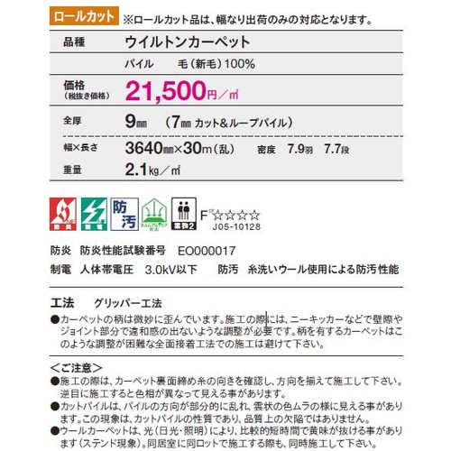 東リロールカーペットエトウィール900の補助画像