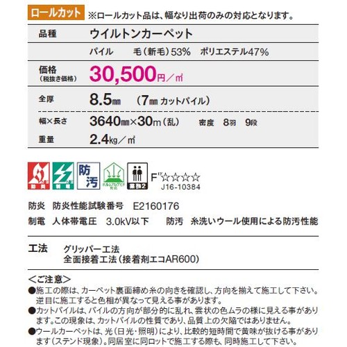 東リロールカーペットエトウィール7300の補助画像