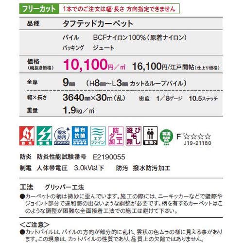 東リロールカーペットジェネグランの補助画像