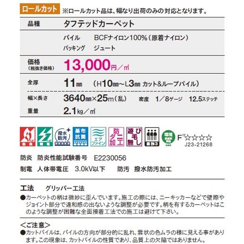 東リロールカーペットノーブフローの補助画像