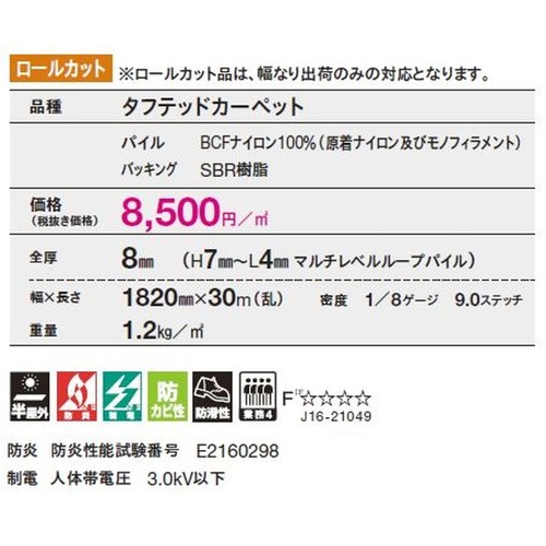 東リロールカーペットハノークカーペット(半屋外対応)の補助画像