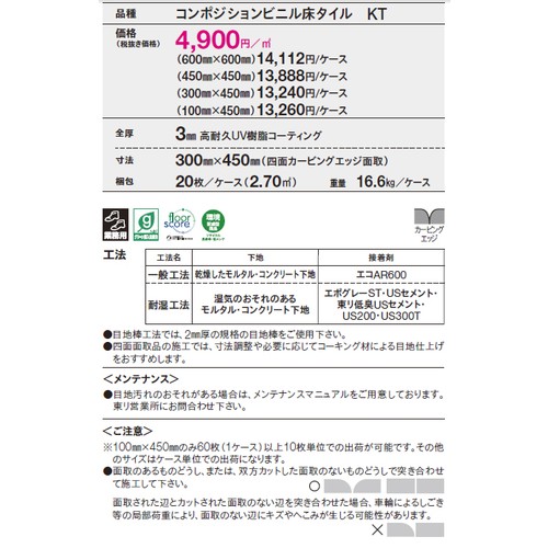 東リ，タイル，ピエスタ，ケース売り，20枚入の補助画像