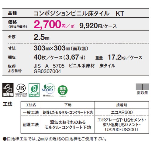 東リ，タイル，スレートスクエア，ケース売り，40枚入の補助画像