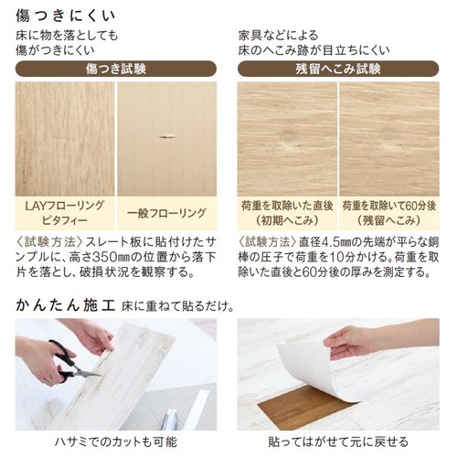 東リ，置敷きタイル，LAYフローリングピタフィー，150mm×900mm，ケース売り，24枚入，の補助画像