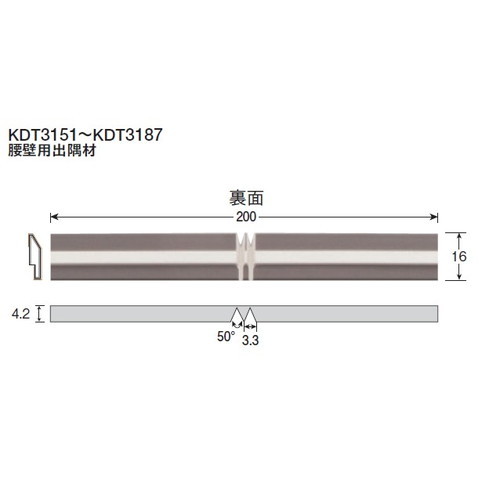 東リ立面仕上材腰壁用出隅材の画像