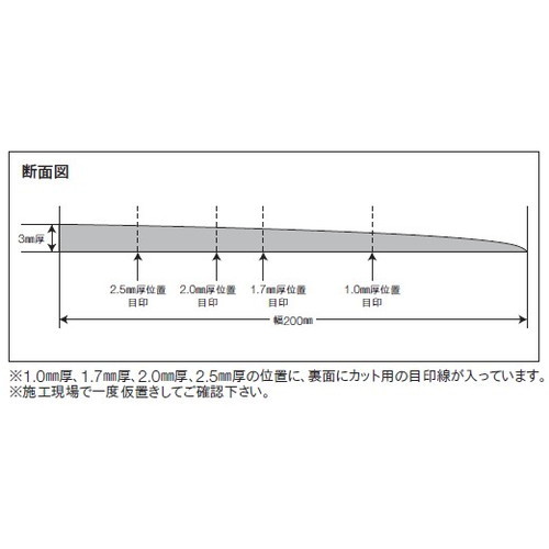 東リ 段差調整材 200mm(厚3～0mm) ケース売り(10枚) SAJ1-30の画像