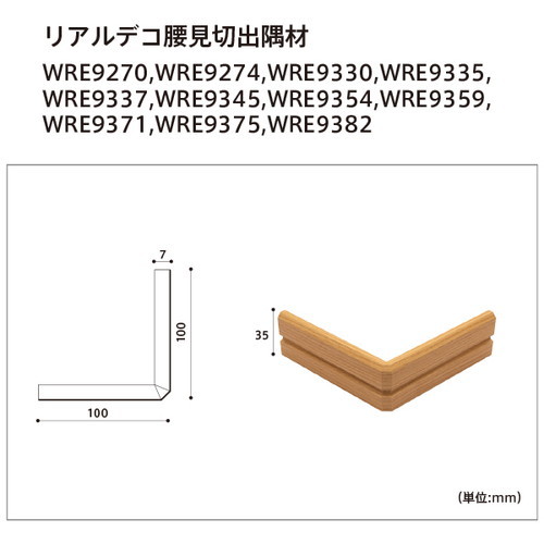 東リ 立面仕上材 リアルデコ部材 腰見切出隅材 ケース売り(2本)