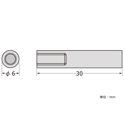 パネルフィクス，バー，Φ6-30片ナット，SCPAB054 の商品画像