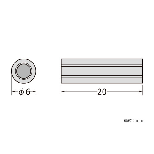 パネルフィクス，バー，Φ6-20両ナット，SCPAB057 の商品画像
