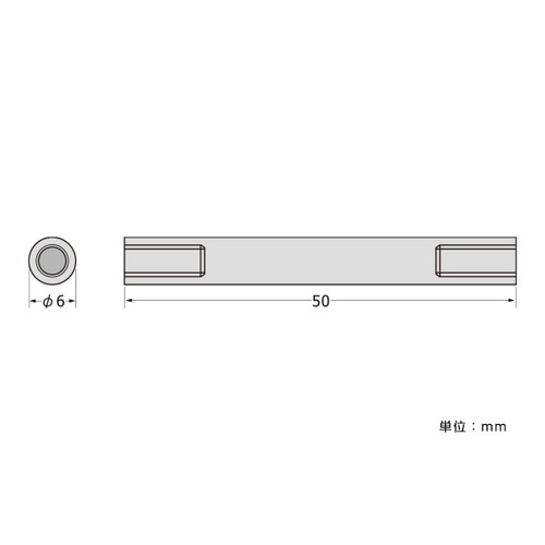 パネルフィクス，バー，Φ6-50両ナット，SCPAB060 の商品画像