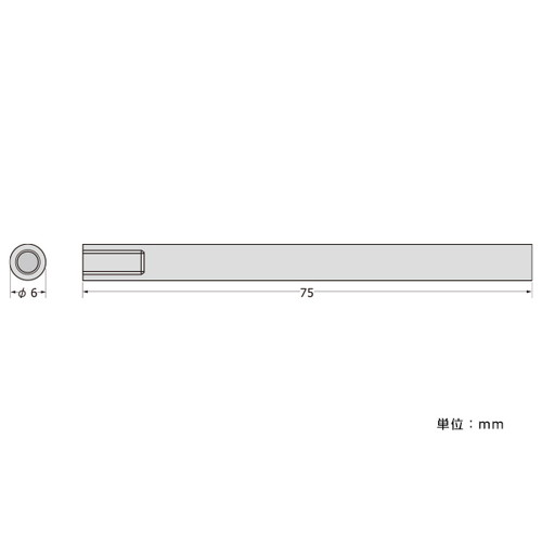 パネルフィクスバー，φ6-75片ナット，SCPAB070 の商品画像