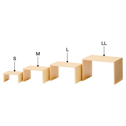 木製コの字ディスプレイ(ナチュラル)，L，51827-3*の商品画像