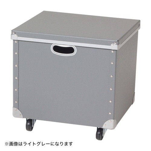 ファイバーボックスキャスター付(フタ付)ナチュラル，50637NATの商品画像