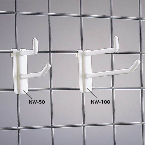 樹脂製ネットフック白ダブルタイプ，NW-100，40640***の商品画像