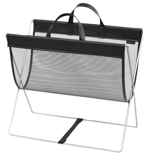 セルフワゴン持手付メッシュ×レザー調，黒，60357-01の商品画像