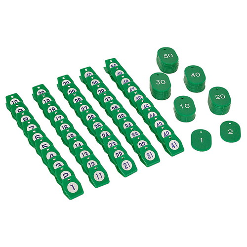 スチロールクロークチケットA型(1~50)，グリーン，11009GRNの商品画像
