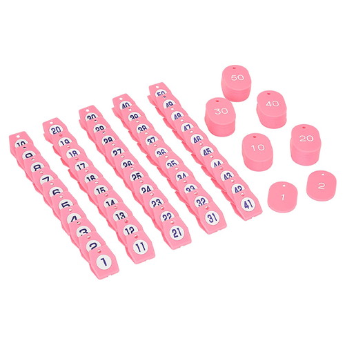 スチロールクロークチケットA型(1~50)，ピンク，11009PNKの商品画像