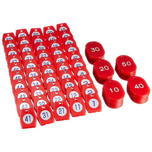 スチロールクロークチケットA型(1~50)，レッド，11009REDの商品画像