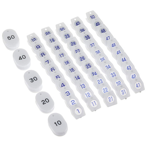 スチロールクロークチケットA型(1~50)，ホワイト，11009WHTの商品画像