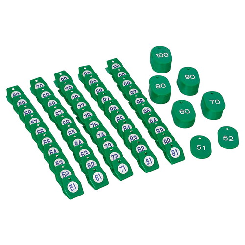 スチロールクロークチケットA型(51~100)，グリーン，11010GRNの商品画像