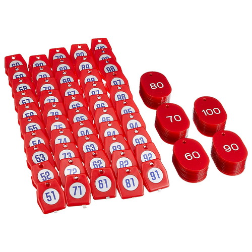 スチロールクロークチケットA型(51~100)，レッド，11010REDの商品画像