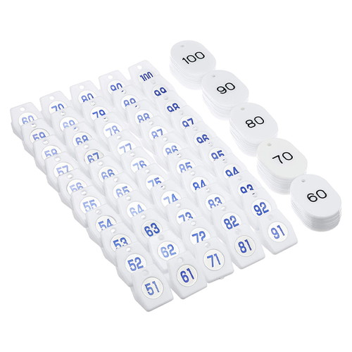 スチロールクロークチケットA型(51~100)，ホワイト，11010WHTの商品画像