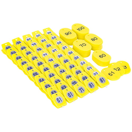 スチロールクロークチケットA型(51~100)，イエロー，11010YLWの商品画像