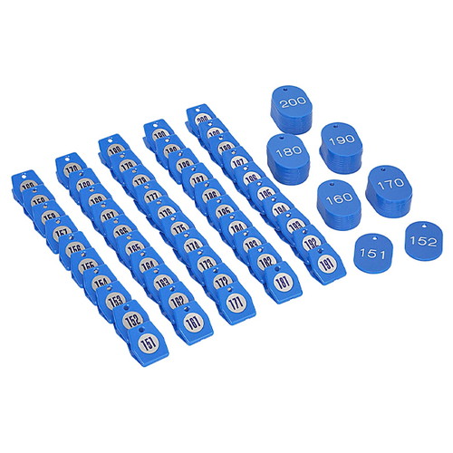 スチロールクロークチケットA型(151~200)，青，56801BLUの商品画像