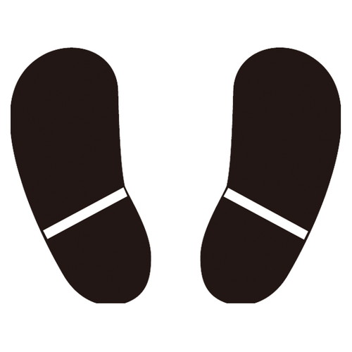 路面貼用ステッカーC，ブラック，足跡819-90，54106BLKの商品画像