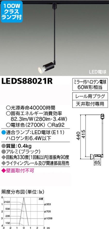 東芝，スポットライト，ハロゲン電球，100W相当，ランプセット，LEDS88021R，ランプ