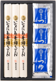 いなにわ手綯うどんつゆ詰め合わせ｜｜< 80g×3袋／寛文のつゆ30ｍｌ×3袋 >｜｜紙箱入【TU15】