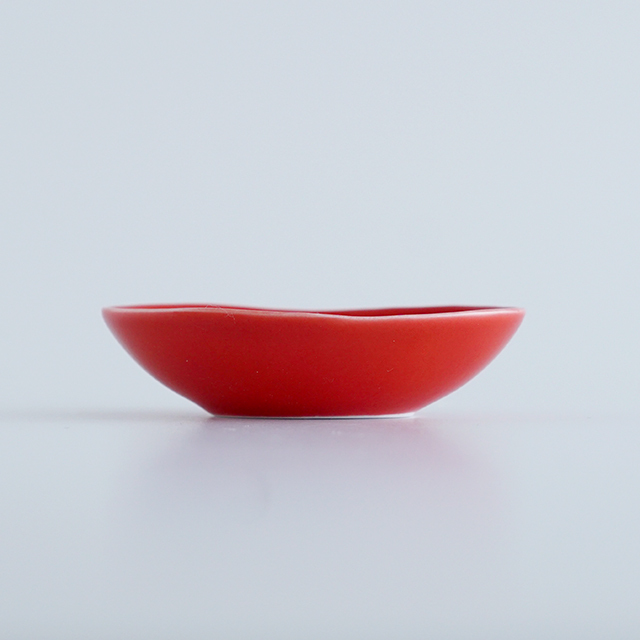 オーバル豆皿 レッド